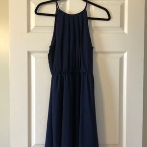 Small halter top navy dress
